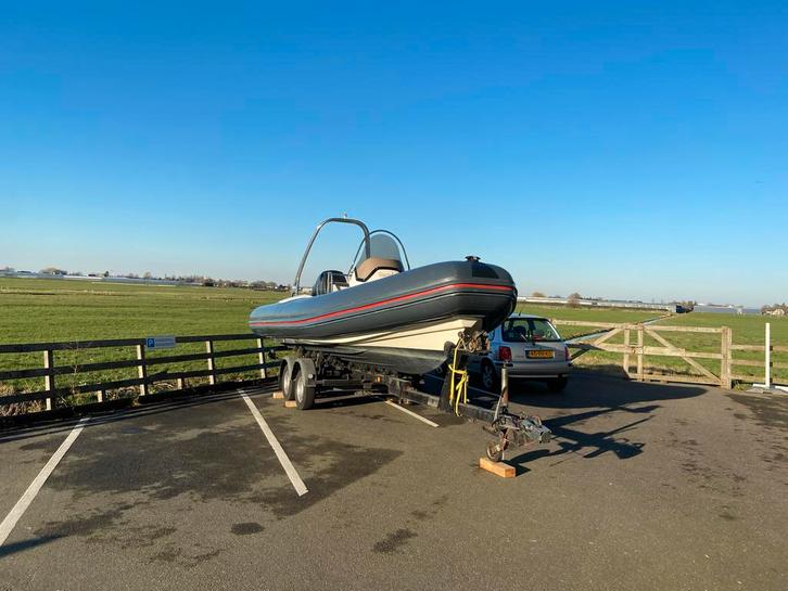 Rib 6m50 met Mercury Verado 150pk + trailer (2011), Watersport en Boten, Rubberboten, Gebruikt, Ophalen