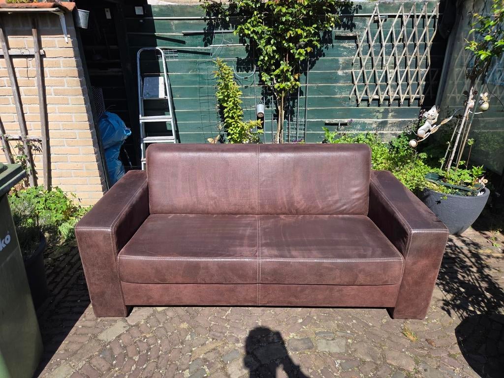 Stevige bank zgan GRATIS OPHALEN, Huis en Inrichting, Ophalen, Leer, 150 tot 200 cm, Driepersoons