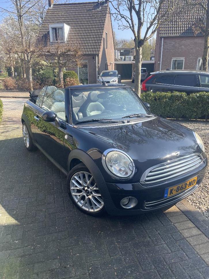 Mini Cabrio 1.6 120pk 2009 Zwart, Auto's, Mini, Particulier, Cabrio, Airconditioning, Centrale vergrendeling, Elektrische ramen
