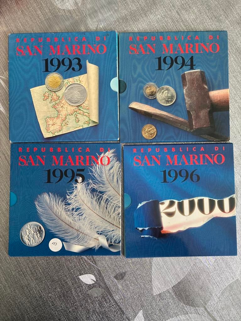 San Marino Muntensets 1993-2000 (7 stuks) zilver, Ophalen of Verzenden, Italië, Setje