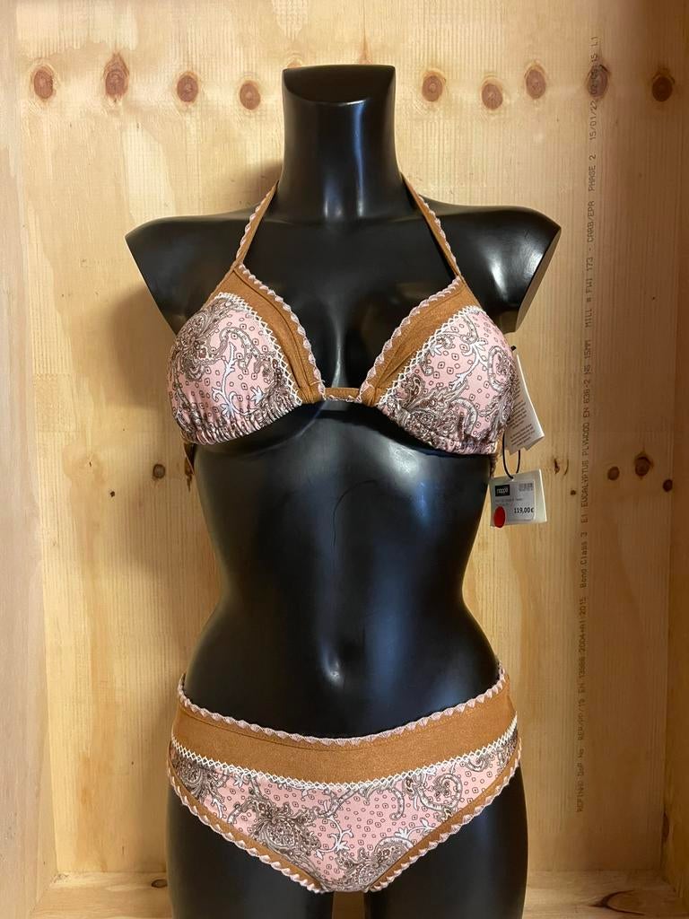 Twinset halter bikini 75b dlip 38 trangolo st paisley, Verzenden, Nieuw, Bruin, Bikini