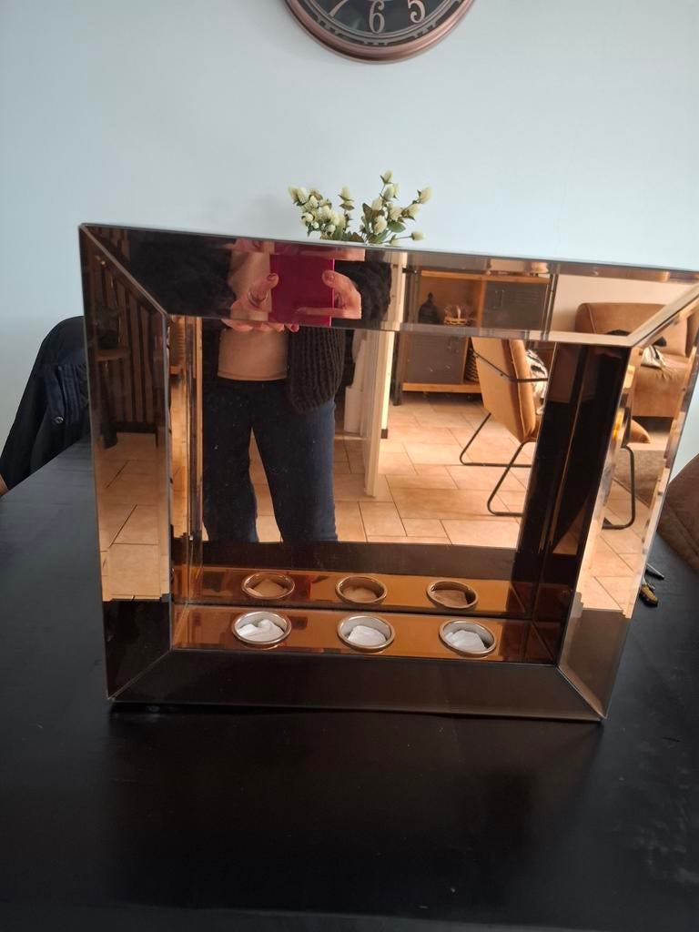 Dienblad en hang haardje, Ophalen of Verzenden, Zo goed als nieuw, Vierkant, Metaal