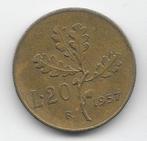 Italië 20 lire 1957 (plain 7) KM# 97.1, Verzenden, Italië, Losse munt