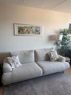 Comfortabele 3-zits bank, lichtbeige stof, Huis en Inrichting, Banken | Bankstellen, Ophalen, Gebruikt, Driepersoons, 75 tot 100 cm