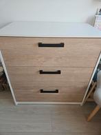 Moderne ladekast met 3 laden - Wit/Houtlook, Ophalen, Modern, Scandinavisch, 50 tot 100 cm, Zo goed als nieuw
