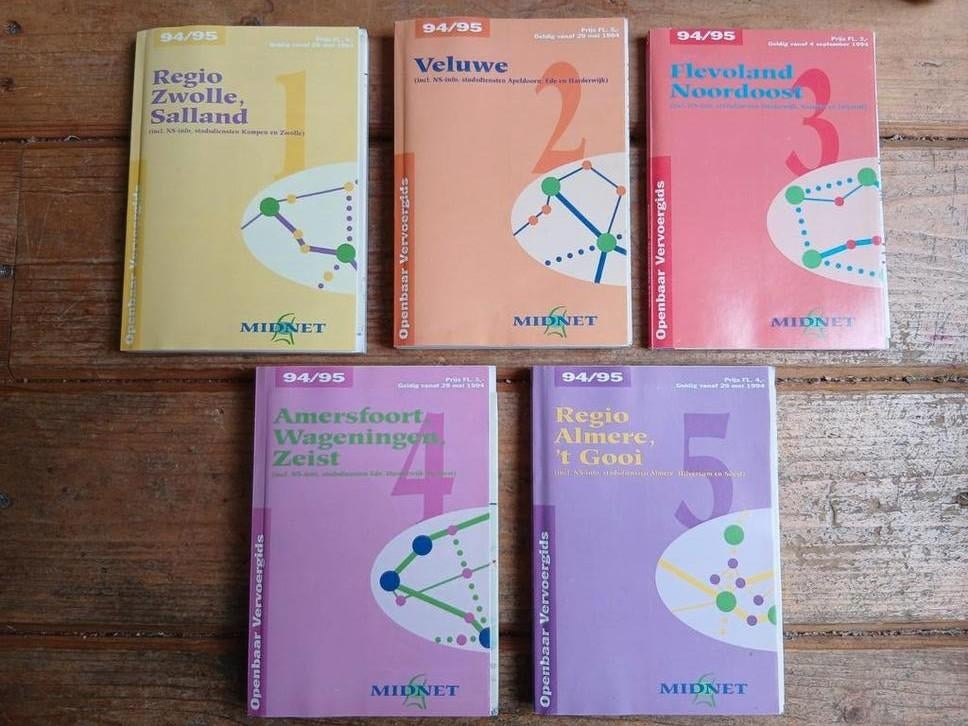 Dienstregeling Midnet 1994/1995, Verzamelen, Spoorwegen en Tramwegen, Ophalen of Verzenden, Zo goed als nieuw, Trein, Boek of Tijdschrift