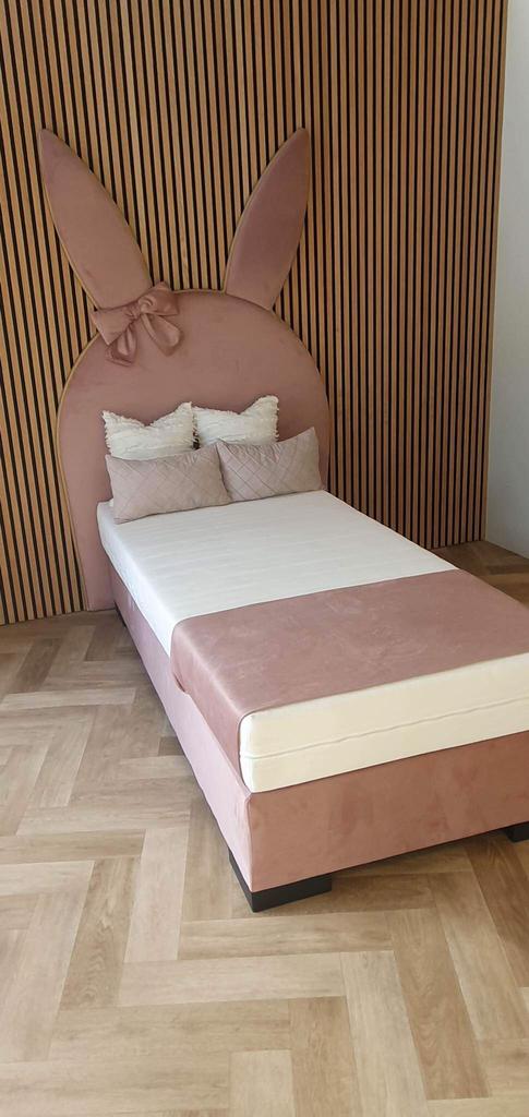 Roze bed nijntje boxspring 90x200 eric kuster konijn nieuw, 85 tot 100 cm, Nieuw, Ophalen of Verzenden, Matras
