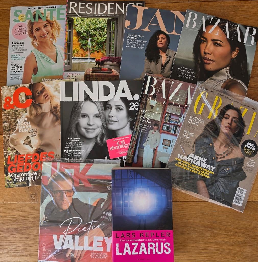 Nieuw! Jan, Bazaar, Vogue, Linda, Residence, Chantal, Jfk, Boeken, Ophalen of Verzenden