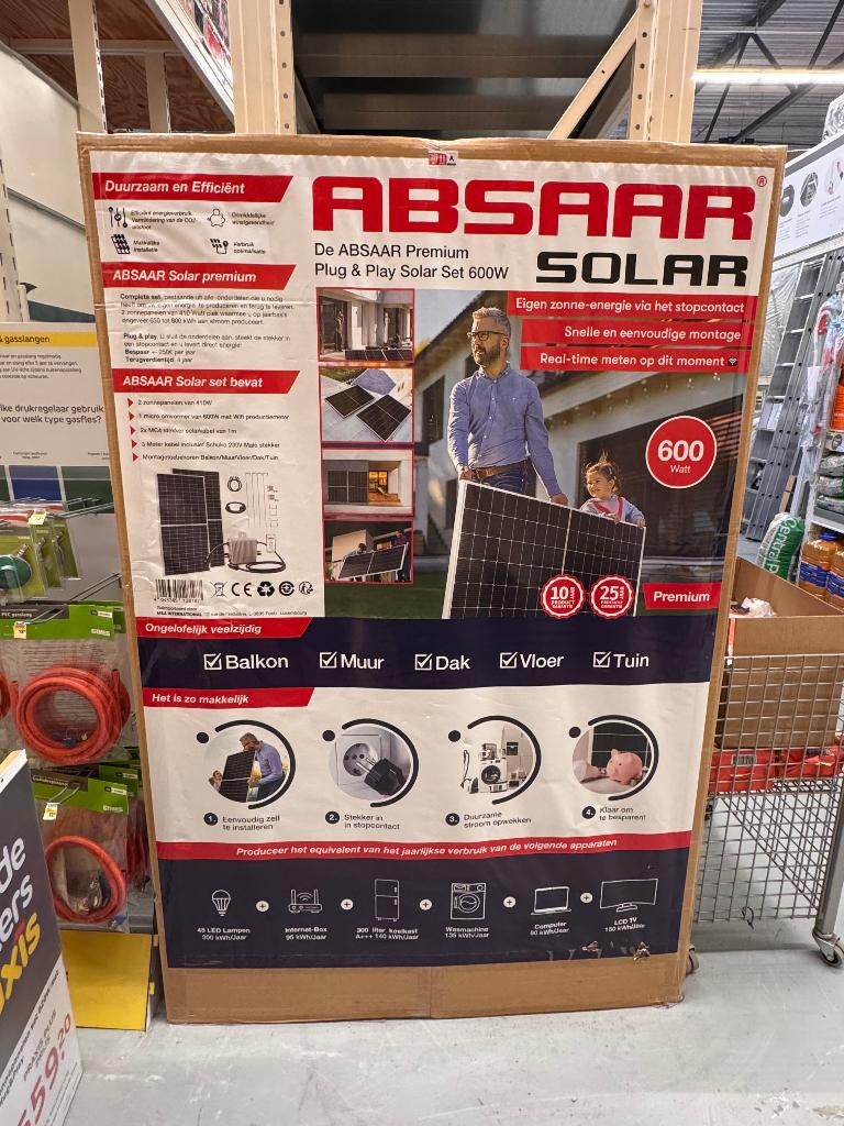 Absaar Premium zonnepanelen set 820W met 600W omvormer., Ophalen, Nieuw, Overige typen