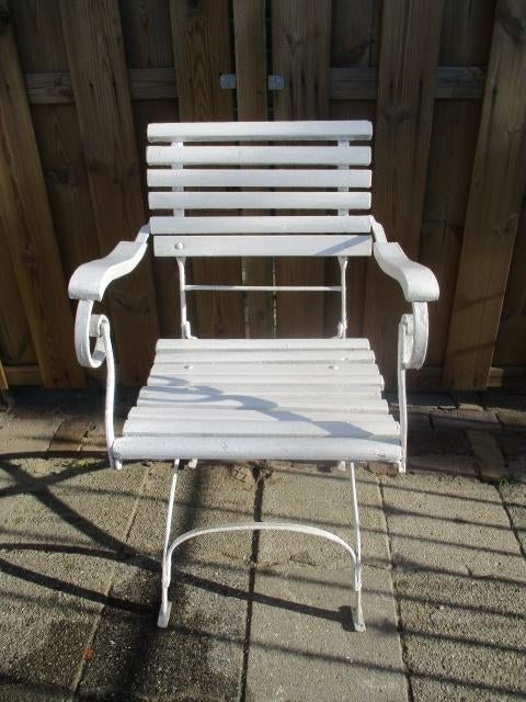 Tuinstoel (nr. 5), met ijzeren onderstel., Ophalen, Metaal