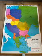 Schoolplaat Zuidoost Europa, Antiek en Kunst, Antiek | Schoolplaten, Ophalen, Aardrijkskunde