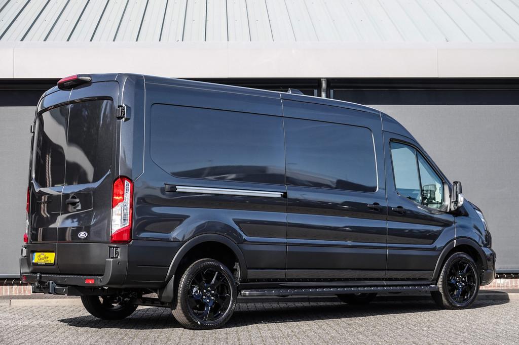 Ford Transit L3H2 | 2.0Tdci 165Pk A8 Aut. | 350 | Raptor Edi, Auto's, Bestelauto's, 12 maanden, Stof, Zwart, 4 cilinders