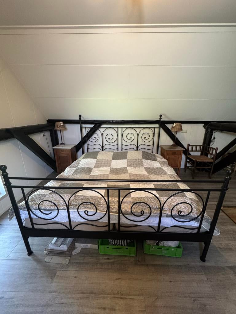 IKEA Tweepersoonsbed Zwart IJzer, Ophalen, Gebruikt, Zwart, Tweepersoons