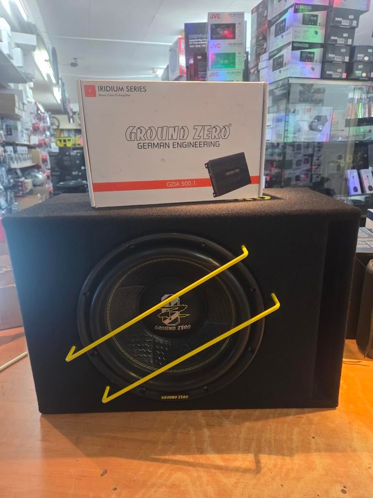 Groundzero spl 1000 set sub+versterker, Auto diversen, Autospeakers, Ophalen of Verzenden, Nieuw