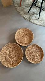 3 rieten sier dienbladen, Huis en Inrichting, Woonaccessoires | Onderzetters, Ophalen, Zo goed als nieuw, Overig