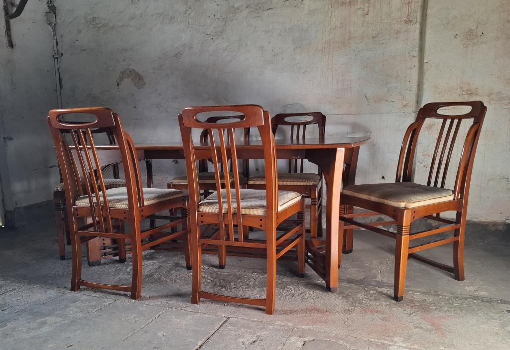 eettafel stoelen Schuitema art nouveau  design, Huis en Inrichting, Complete eetkamers, Ophalen, Gebruikt, 4 tot 6 stoelen