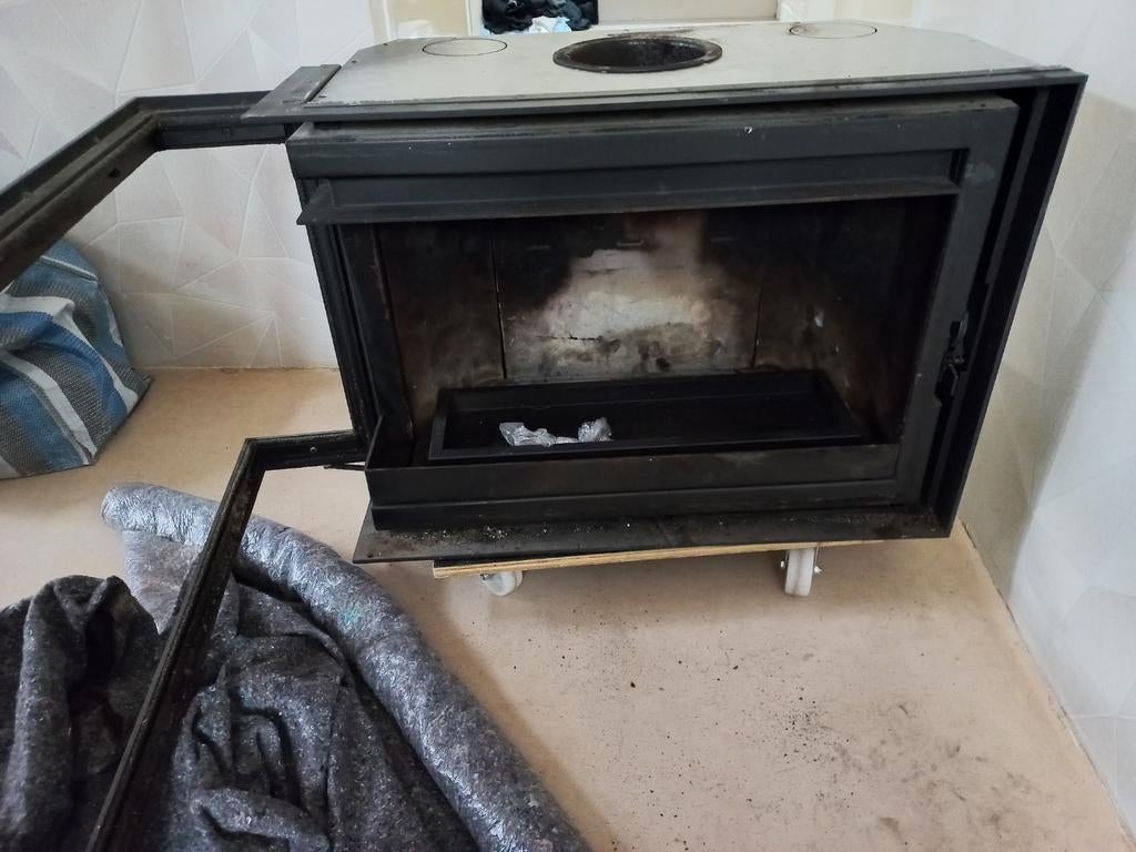 Inbouwhaard Wanders Smart 75 - hoek - links open, Ophalen, Gebruikt, Inbouwhaard, Houthaard