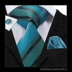 Dennis Gadgets: 100 % zijden stropdas ( 3 delig !! ) DG 3027, Ophalen of Verzenden, Nieuw, Blauw, Met patroon