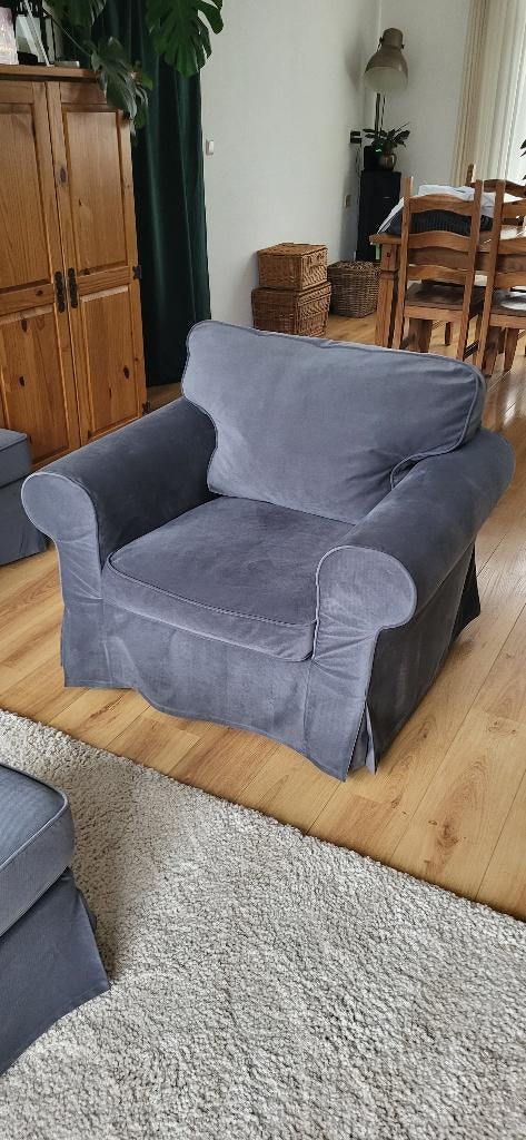 Ikea Ektorp Fauteuil met Hakebo hoes, Ophalen, Gebruikt, 75 tot 100 cm, 100 tot 125 cm