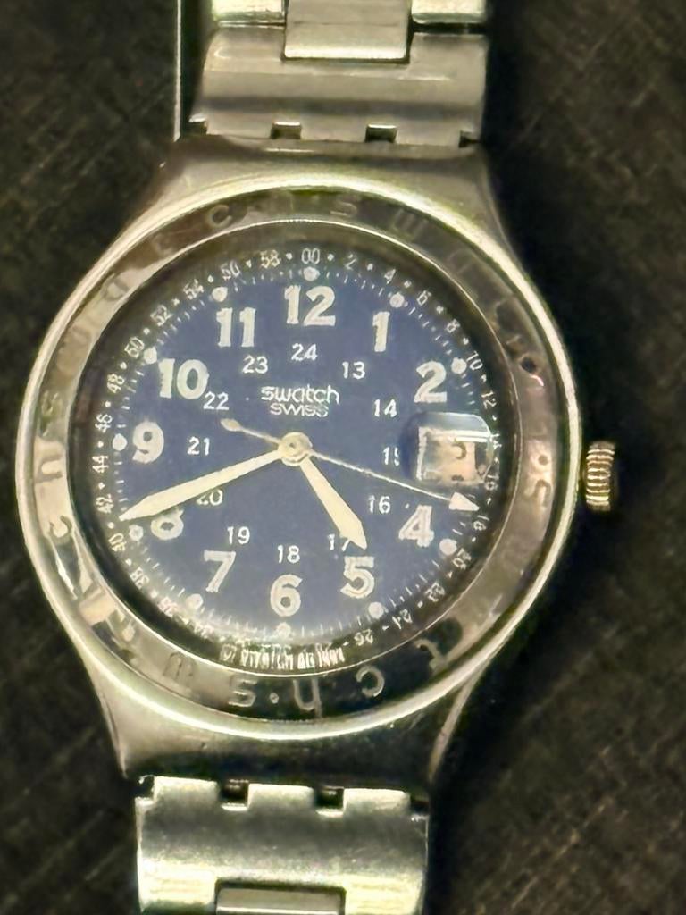 Swatch horloge Irony Big Happy Joe Blue, Ophalen of Verzenden, Zo goed als nieuw