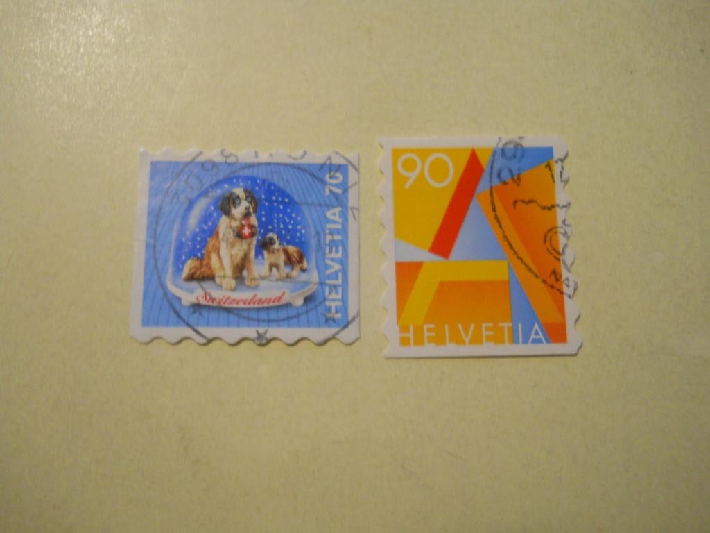 Zwitserland 2001 Schneekugeln + A-post Mi.1760-1761 gest., Ophalen of Verzenden, Gestempeld