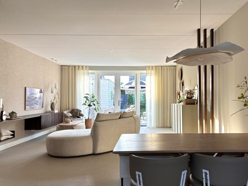 Waveplooi gordijnen gebroken wit/ecru - 479x261 cm, Ophalen, Zo goed als nieuw, 200 cm of meer