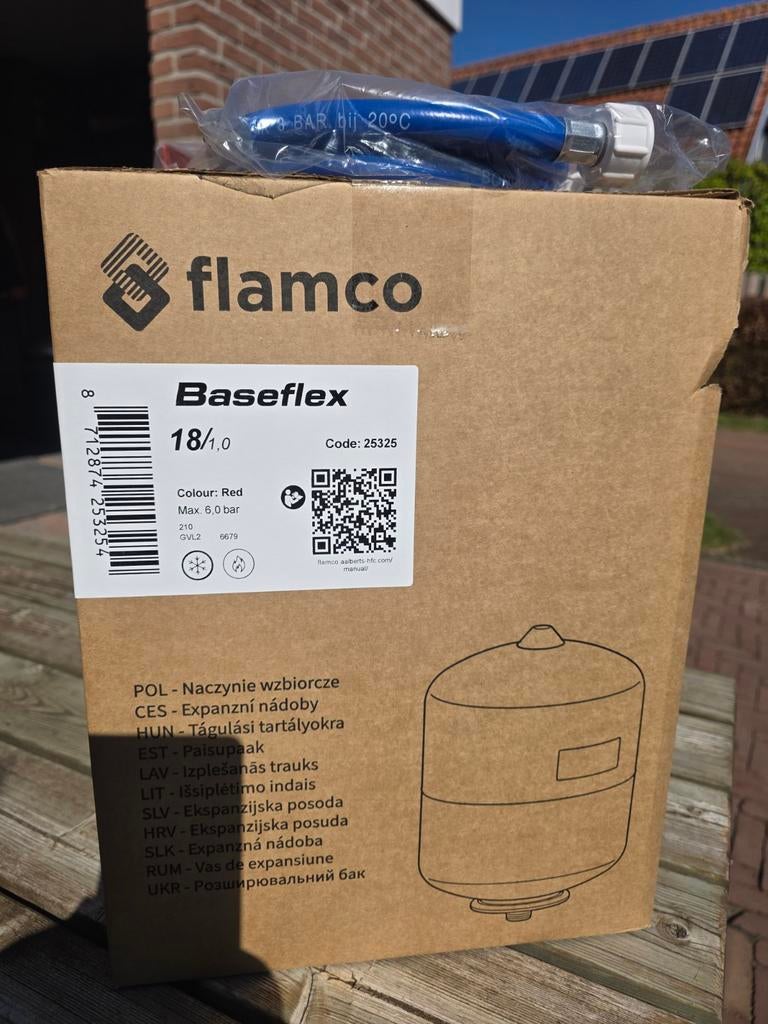 Flamco Baseflex Expansievat 18l Nieuw in doos, Ophalen, Minder dan 30 cm, Cv-ketel of Combi-ketel, Nieuw