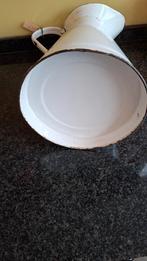 Vintage grote witte emaille kan, Antiek en Kunst, Curiosa en Brocante, Ophalen of Verzenden