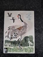Jie Gantofta Zweden Kraanvogel Wandtegel - Staffan Johnson, Antiek en Kunst, Antiek | Wandborden en Tegels, Ophalen of Verzenden