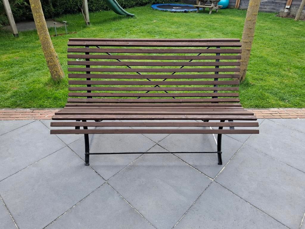 Robuuste houten parkbank voor tuin of terras, Tuin en Terras, Tuinbanken, Ophalen, Gebruikt, Hout