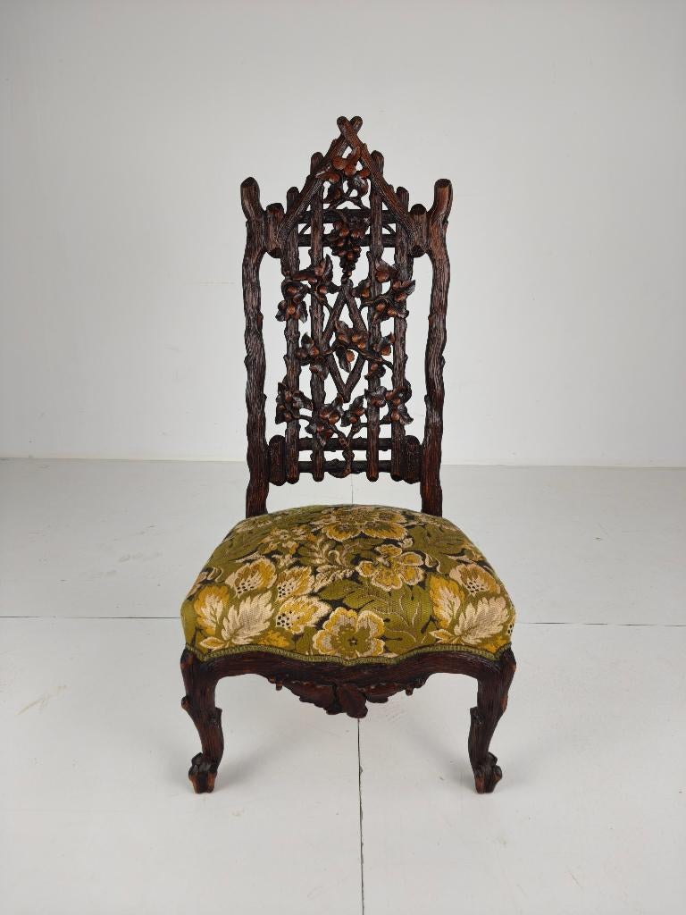 Prachtige 19e-eeuwse Black Forest STOEL, Antiek en Kunst, Ophalen of Verzenden