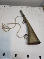 Vintage Koperen Jachthoorn met Touw - Decoratief, Ophalen of Verzenden, Koper