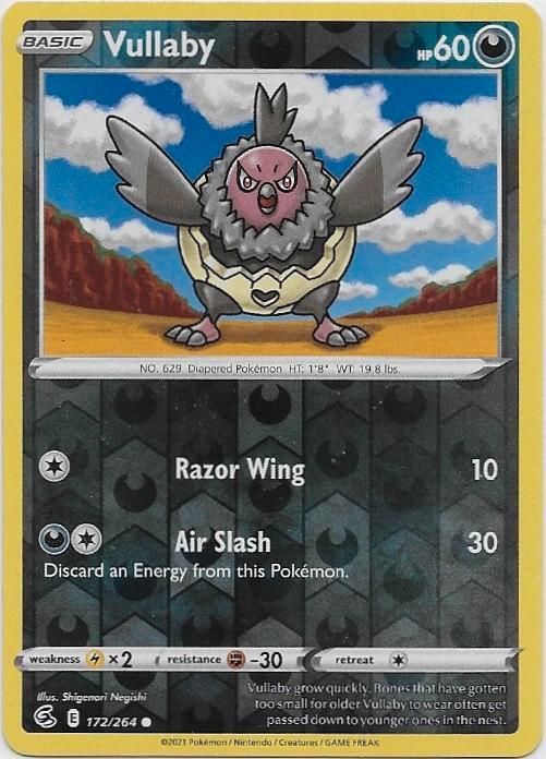 Fusion Strike,  Vullaby [reverse] 172/264, Hobby en Vrije tijd, Verzamelkaartspellen | Pokémon, Nieuw, Losse kaart, Verzenden