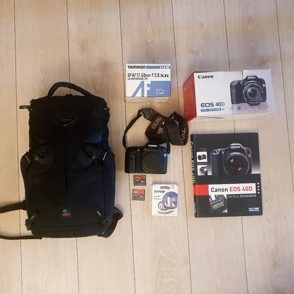 Canon 40D + Tamron lens + Cameratas + Boek, Gebruikt, Spiegelreflex, Canon, Ophalen of Verzenden