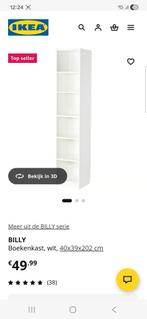 IKEA BILLY Boekenkast Wit - 40x39x202 cm, Ophalen, Met plank(en), Minder dan 50 cm, Gebruikt