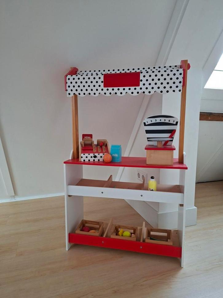 Hema houten winkeltje met accessoires, Kinderen en Baby's, Speelgoed | Overig, Gebruikt, Jongen of Meisje, Ophalen