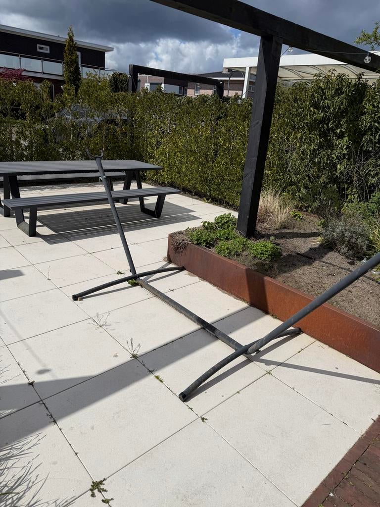 Hangmat standaard met roestplekken, Tuin en Terras, Hangmatten, Gebruikt, Met standaard, Buiten, Ophalen of Verzenden