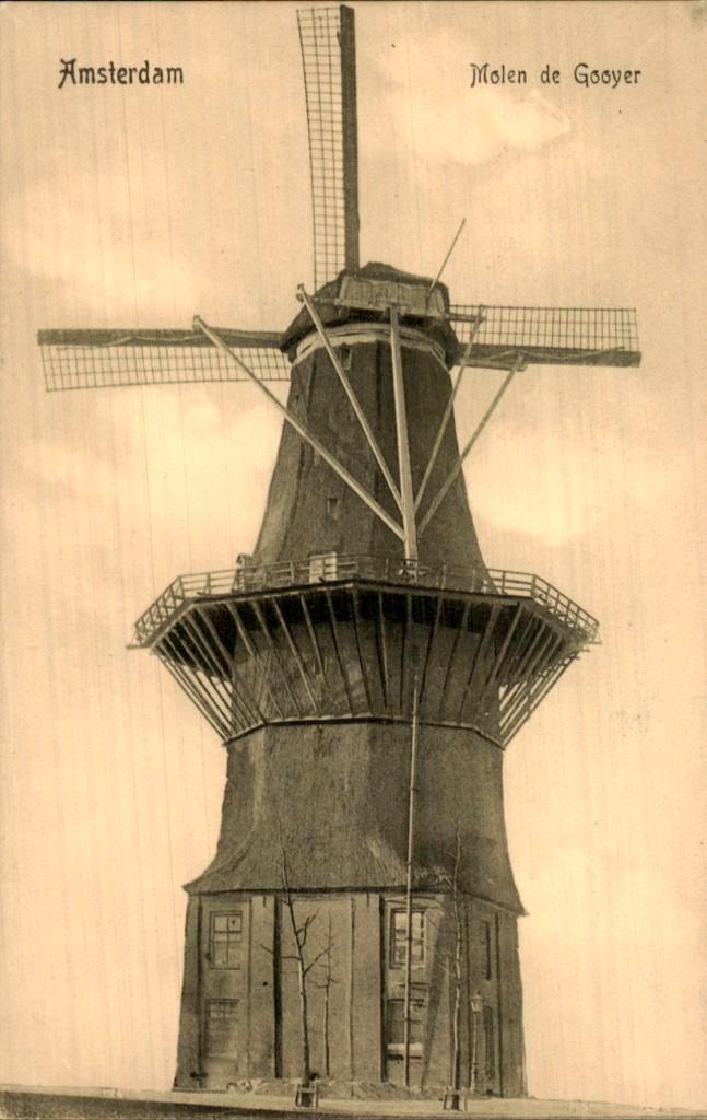 Amsterdam - Molen de Gooyer - Ansicht, Verzamelen, Ansichtkaarten | Nederland, Ongelopen, Noord-Holland, Voor 1920, Ophalen of Verzenden