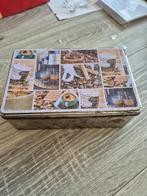 Metalen koffieblik met koffieafbeeldingen, Minder dan 50 cm, Gebruikt, Minder dan 50 cm, Ophalen of Verzenden