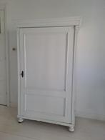 Antieke 1-Deurs Kast– Mat Wit – Roede & Planken – Authentiek, Ophalen