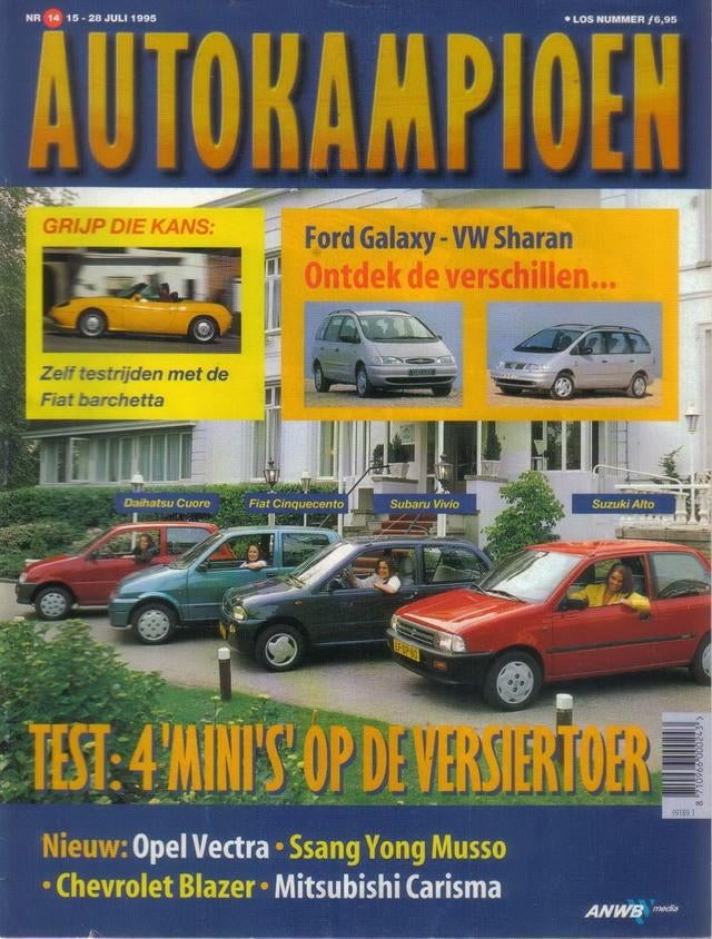 Autokampioen 14 1995 : Opel Manta A - Fiat Cinquecento - VW, Ophalen of Verzenden, Gelezen, Algemeen