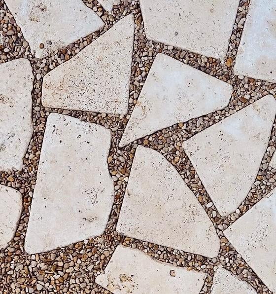 Nieuwe travertin flagstones - ca. 10m², Tuin en Terras, Tegels en Klinkers, Ophalen, Nieuw, Terrastegels, Natuursteen