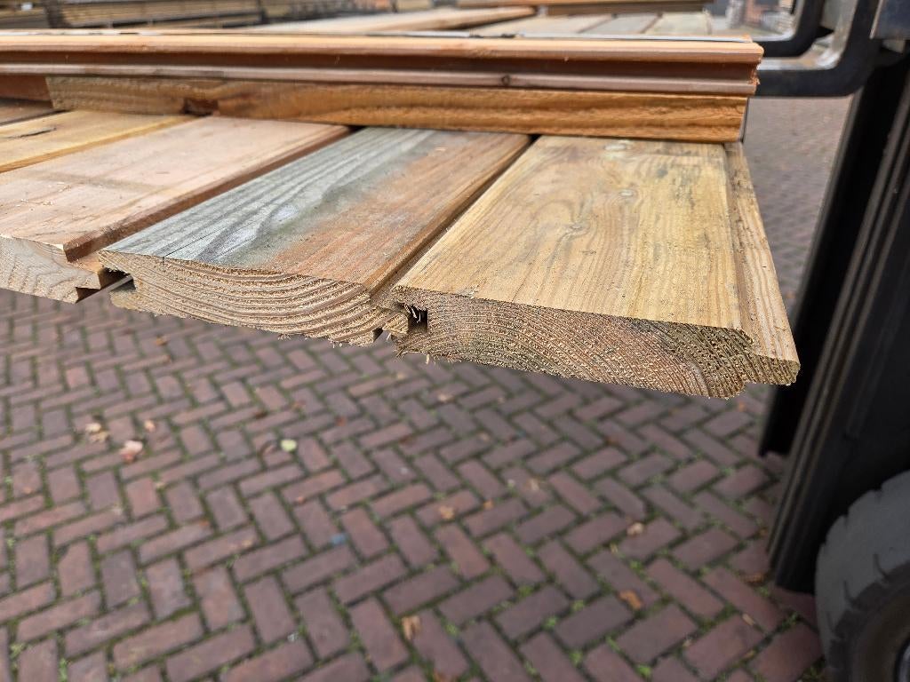 2.5 m2 Blokhutprofiel geschaafd - nr: TP653, Ophalen, Nieuw, 180 tot 250 cm, Planken