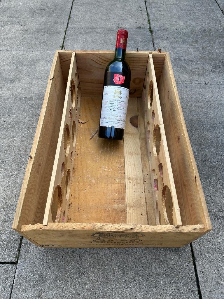 Château Mouton Rotschild 1972 in originele wijnkist., Ophalen, Frankrijk, Rode wijn
