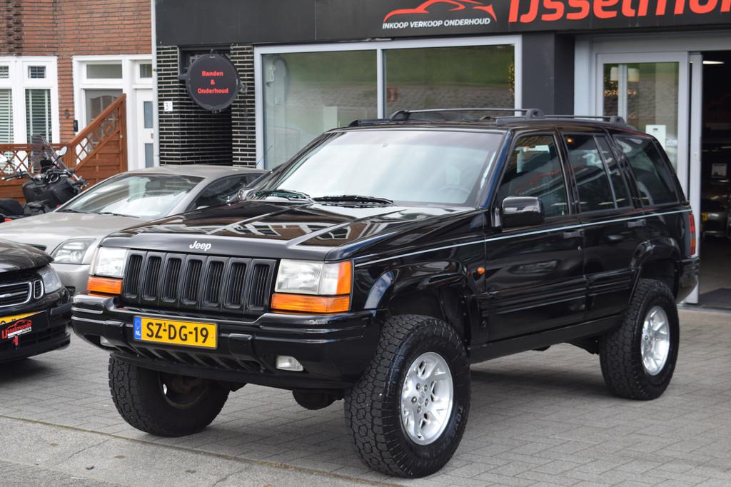 Jeep Grand Cherokee 5.2i V8 Limited Automaat (bj 1997), Zwart, Leder, Bedrijf, Vierwielaandrijving