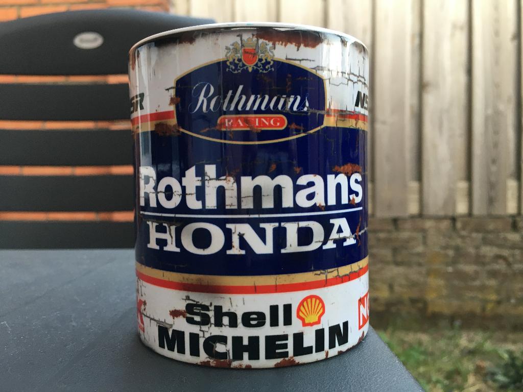 ✅ Eddie Lawson Rothmans Honda mok Vintage olie Motorsport, Ophalen of Verzenden, Nieuw, Motoren
