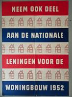 Vintage 4 stuks posters Woningbouw jaren 50, Verzamelen, Posters, Ophalen of Verzenden, Gebruikt, A1 t/m A3, Reclame