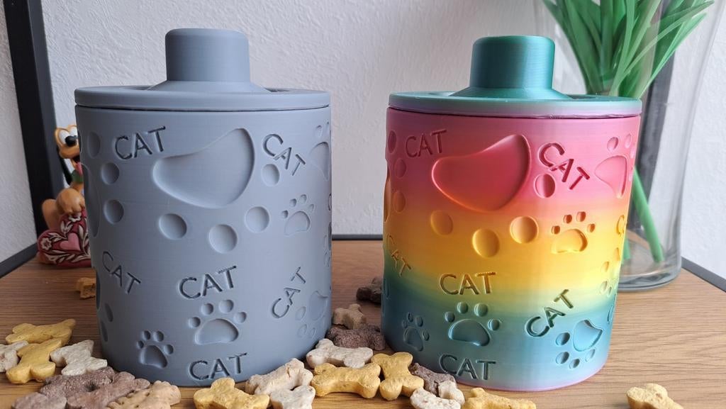 Opbergbus voor kattensnoepjes. 3d geprint. Diverse kleuren!, Ophalen of Verzenden, Nieuw