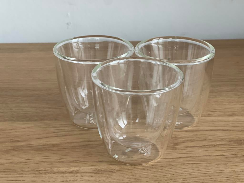Vivo - dubbelwandige espresso kopjes - set van 3, Ophalen of Verzenden, Zo goed als nieuw