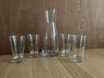 Mooie waterkaraf met 4 bijpassende glazen, Ophalen, Glas of Glazen, Overige stijlen, Glas